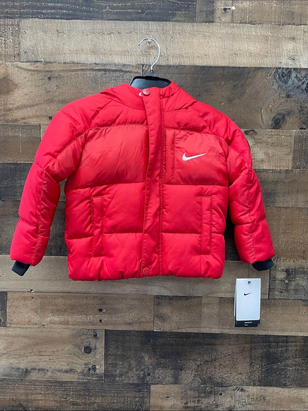 Nike Kids Bright Red Puffer Coatr va 3T